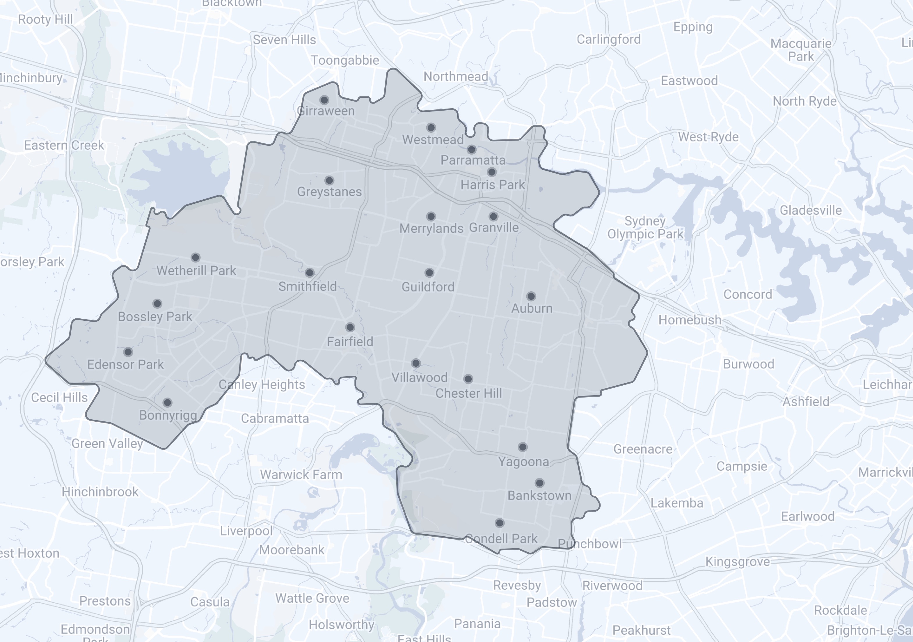 Service map - Eastern Suburbs